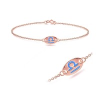 Rose Gold Plated Libra Silver Bracelet BRS-144-RO-GP